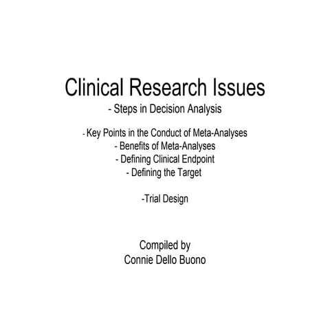 Clinical Research Issues