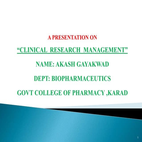 Clinical research management slide