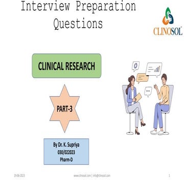 Interview Preparation Questions, Clinical Research: Part- 3
