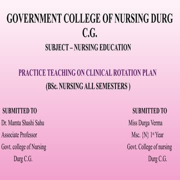 Clinical rotation plan | PPTX