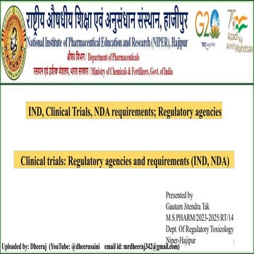 clinical trial aplications & regulatory bodies along with ICH guidelines