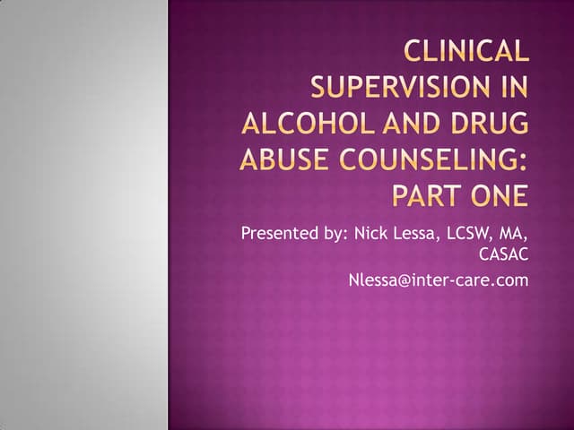 Clinical Model of Supervision | PPTX