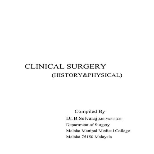 Clinical surgery(History & Physical)