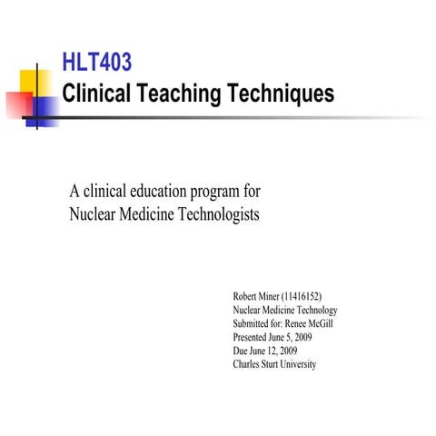 Clinical Teaching Techniques