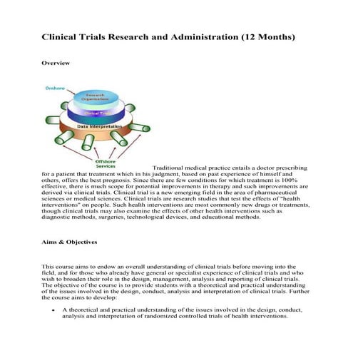 Clinical trials research and administration