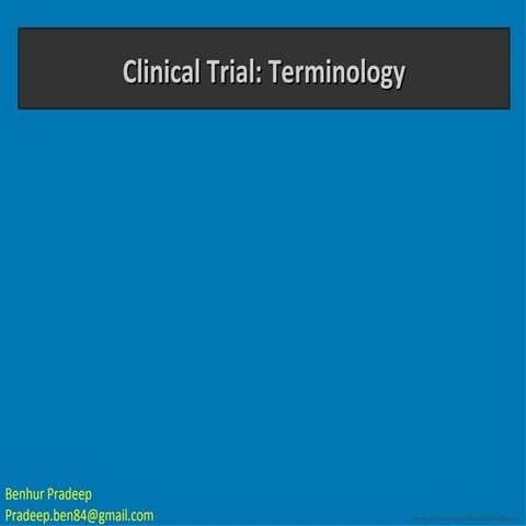 Clinical trials: Terminology