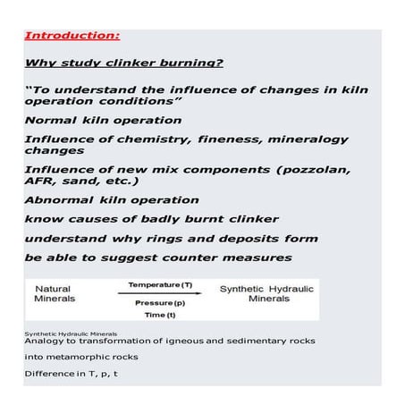 Clinker formation-concepts