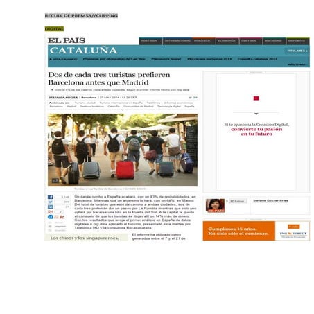 Informe Big Data y Turismo (Clipping de prensa)