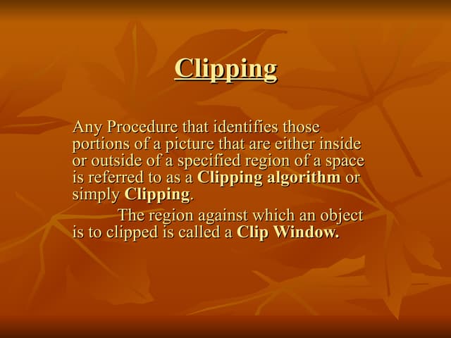 Clipping