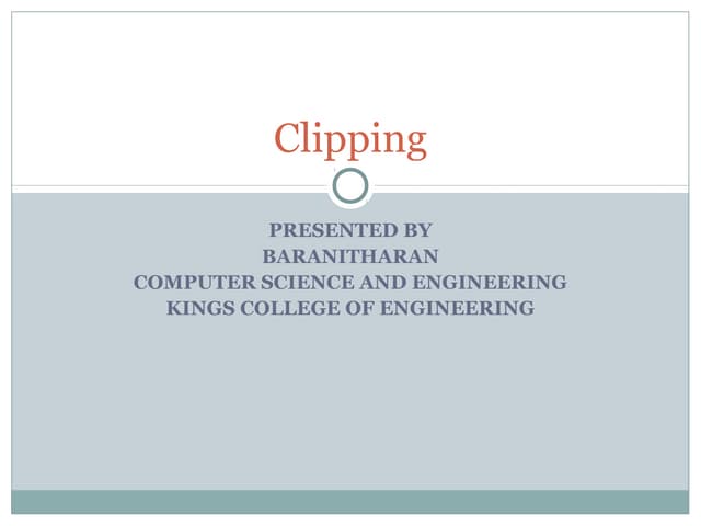 Clipping in Computer Graphics 