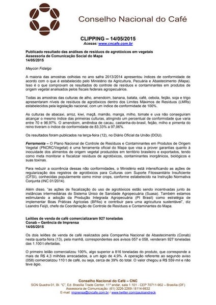 Conab disponibiliza sistema de leilões para compra de café