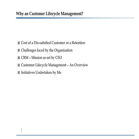 Customer Lifecycle Management