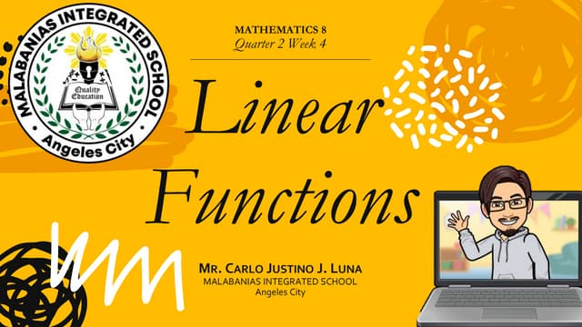 Math 8 - Linear Functions