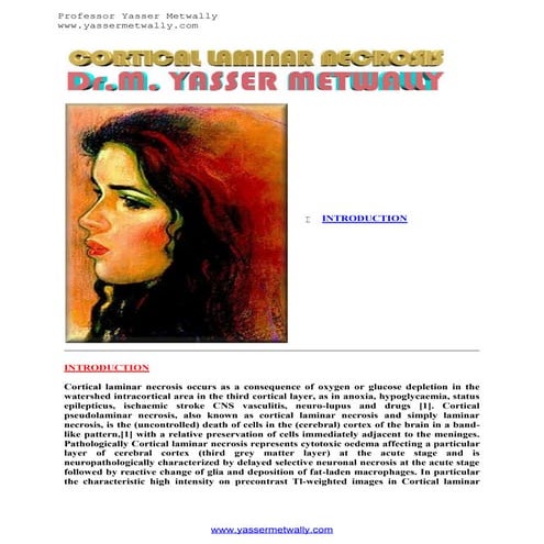 Radiological pathology of cortical laminar necrosis