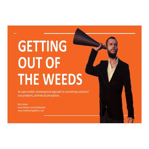 How Customer Success Can Get Out of the Weeds