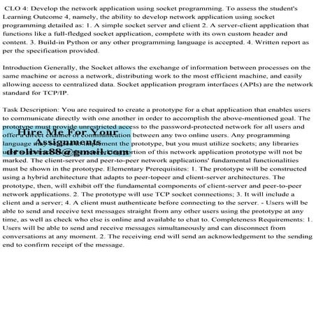 CLO 4 Develop the network application using socket programming. To a.pdf