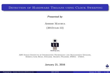 Hardware Trojan detection using Clock sweeping method
