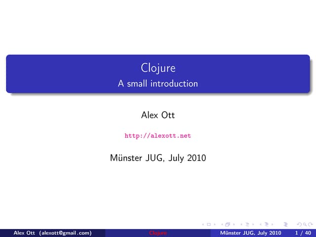 Clojure talk at Münster JUG