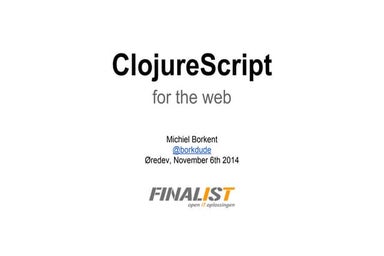ClojureScript for the web