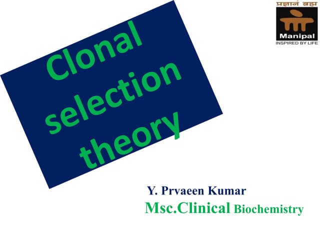 Clonal selection theory