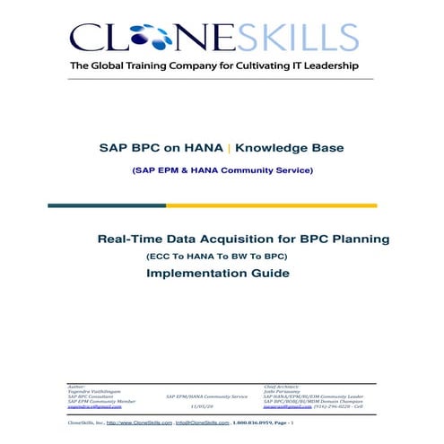 Clone skills, inc. sap bpc on hana data management v9