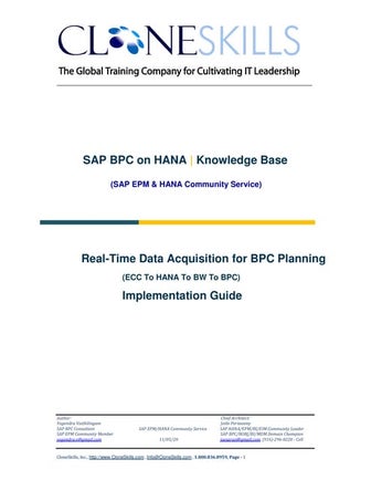 Clone skills, inc. sap bpc on hana data management v9