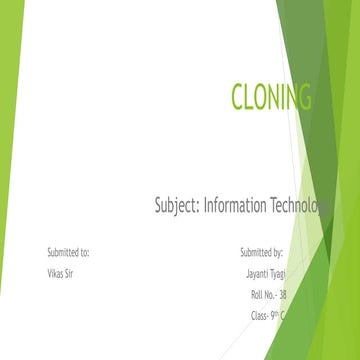 CLONING ppt information technology class 9
