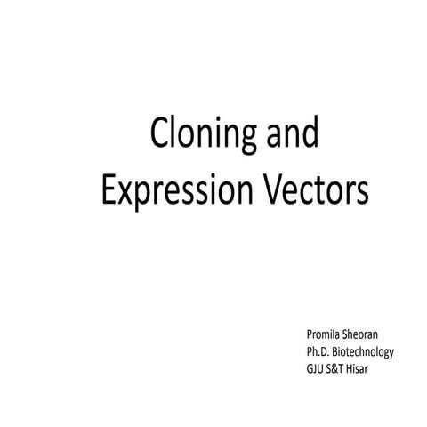 Cloning and expression vectors