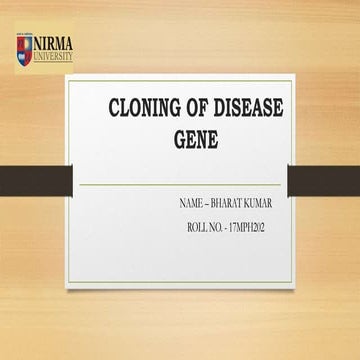 Cloning of disease gene