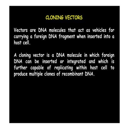 cloning vectors-2-85.pdf used in Recombinant DNA Technology