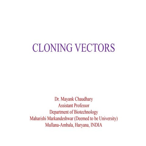 Cloning vectors
