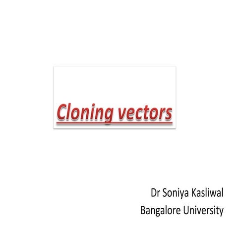 Cloning vectors 