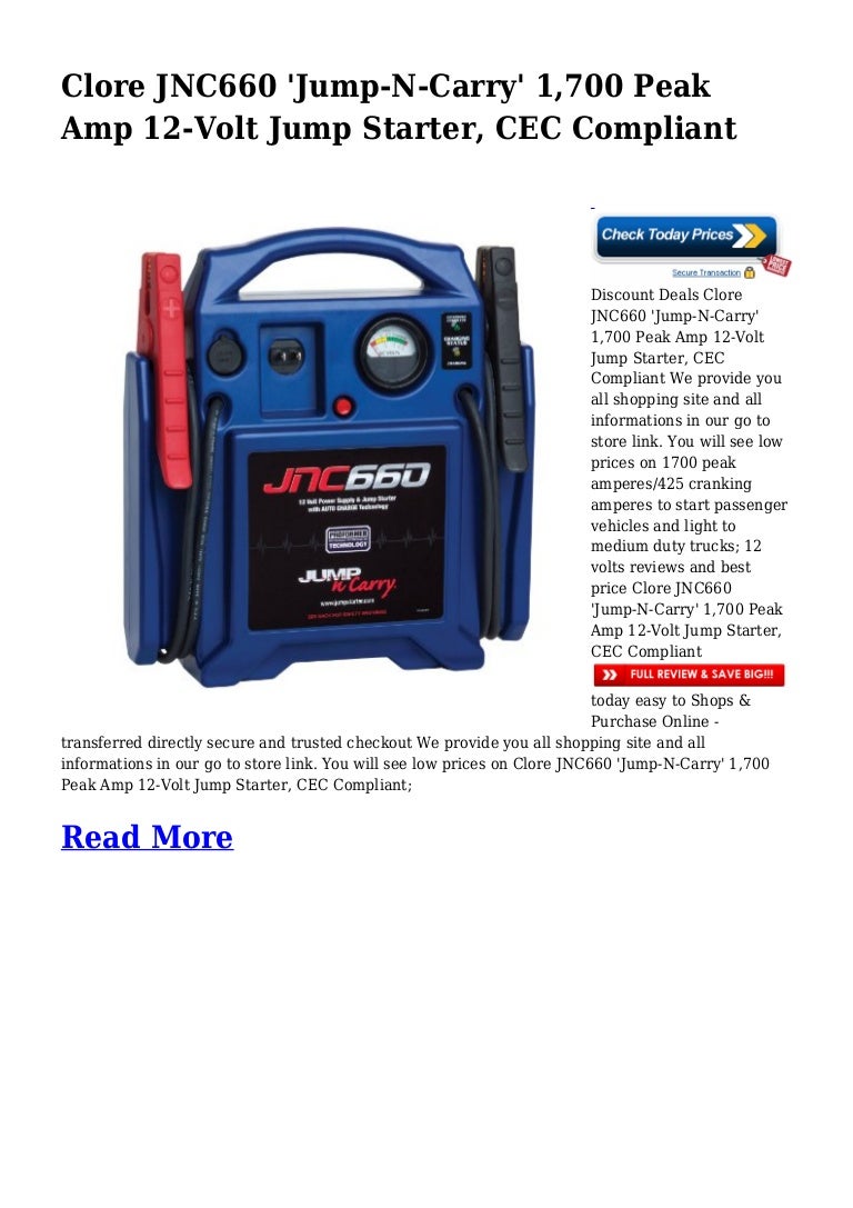 Jump N Carry Jnc660 >> Discount Deals Clore JNC660 'Jump-N-Carry' 1,700 Peak Amp 12-Volt Jum… Jump N Carry Jnc660 >> Discount Deals Clore JNC660 'Jump-N-Carry' 1,700 Peak Amp 12-Volt Jum…