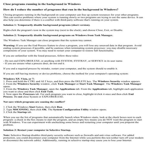 Close backgrown program