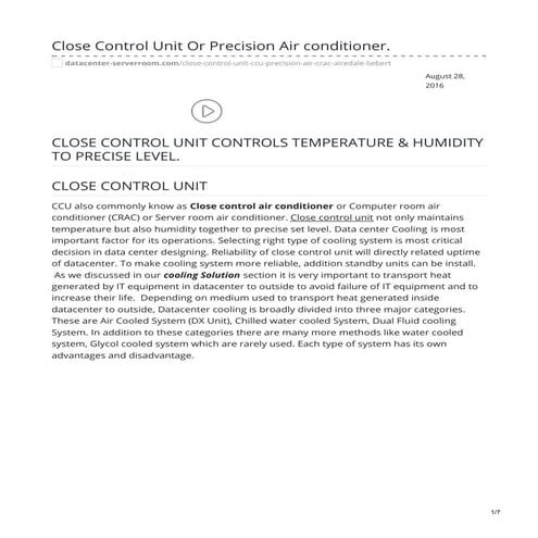 Close Control Unit Or Precision Air conditioner          #closecontrolunit  #...