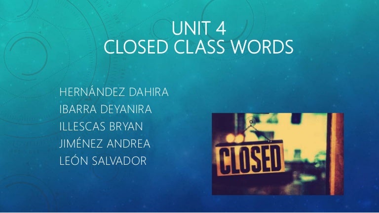 Closed class words