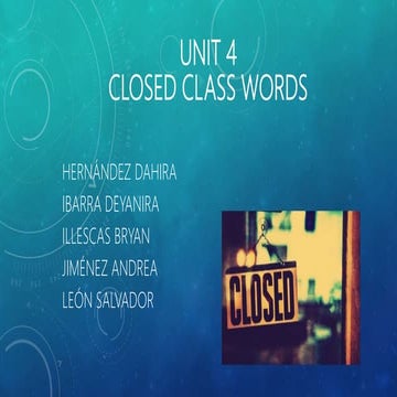Closed class words
