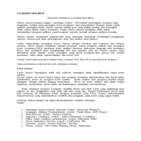 sistem operasi closed source