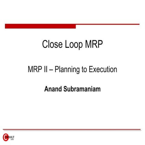 Close Loop MRP