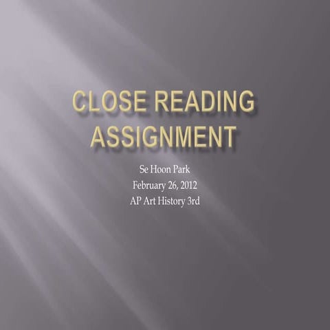 Close reading assignment