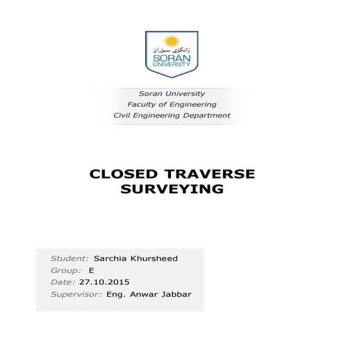 Closed Traverse Surveying - Report
