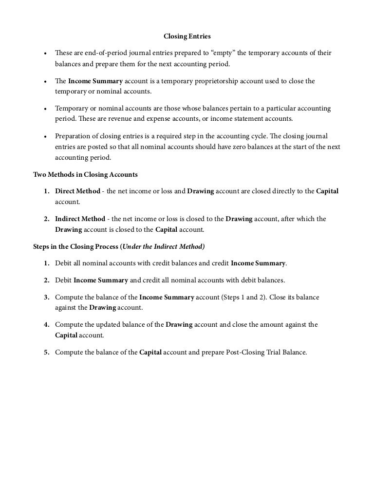 Download Journal Entry To Close Drawing Account Pics
