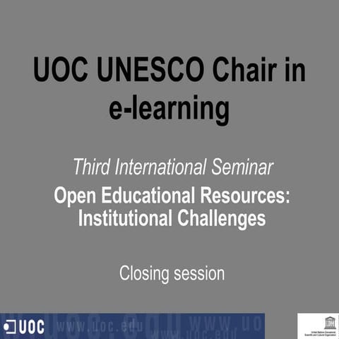 Closing remarks of the III UOC UNESCO Chair International Seminar
