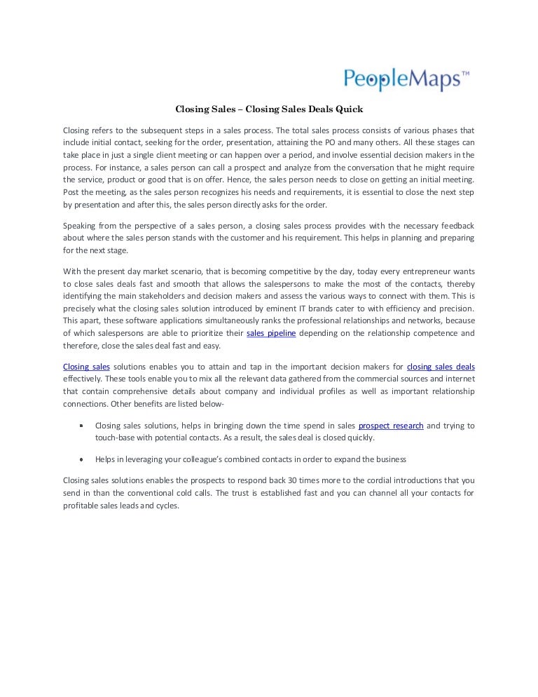 Closing sales – closing sales deals quick