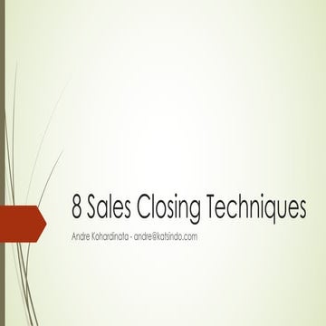 8 Sales Closing Techniques