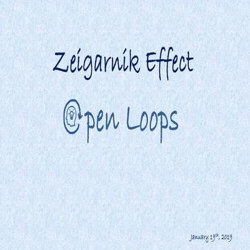 Closing the loop    zeigarnik effect 