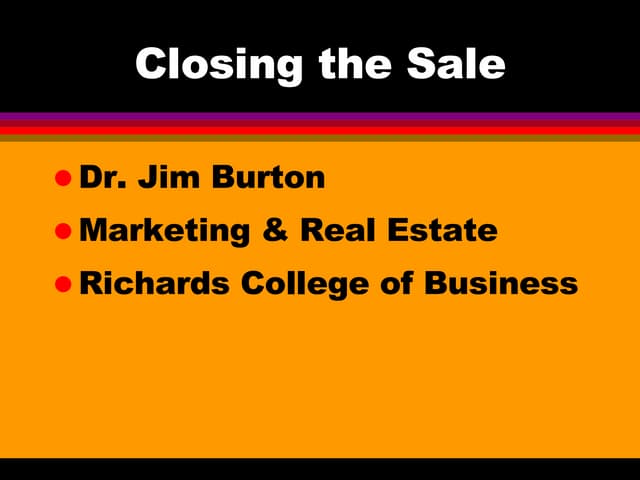 Closing the sale