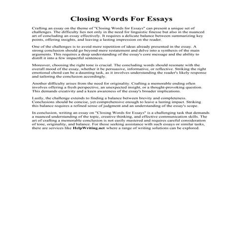 Closing Words For Essays.pdf
