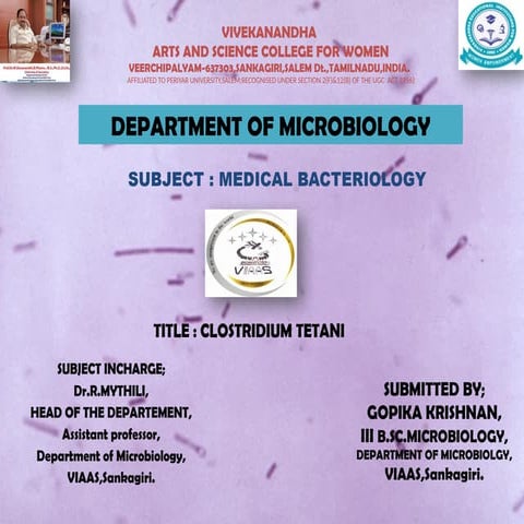 CLOSTRIDIUM TETANI A overview of SlideShare