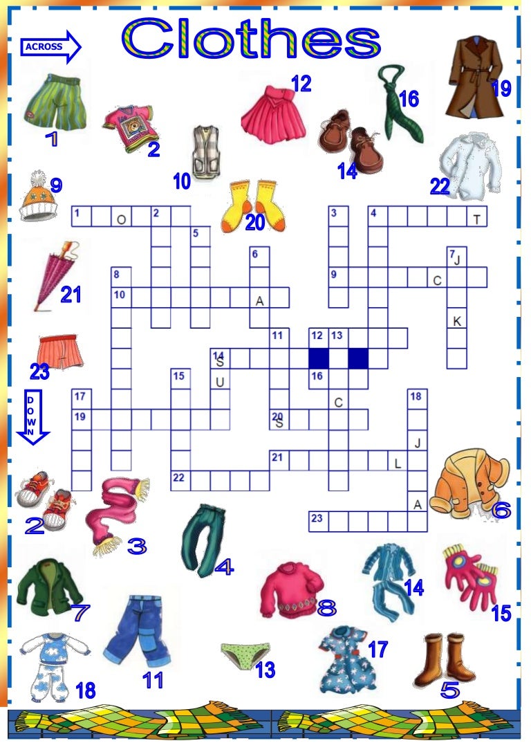 Clothes crossword